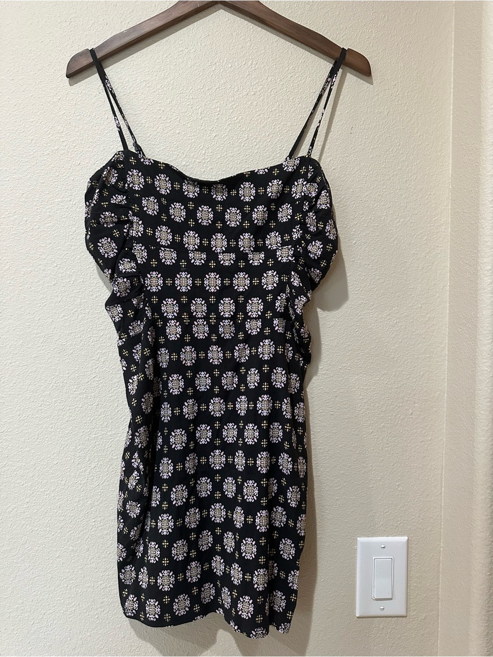 Black Floral-Print Spaghetti-Strap Cami